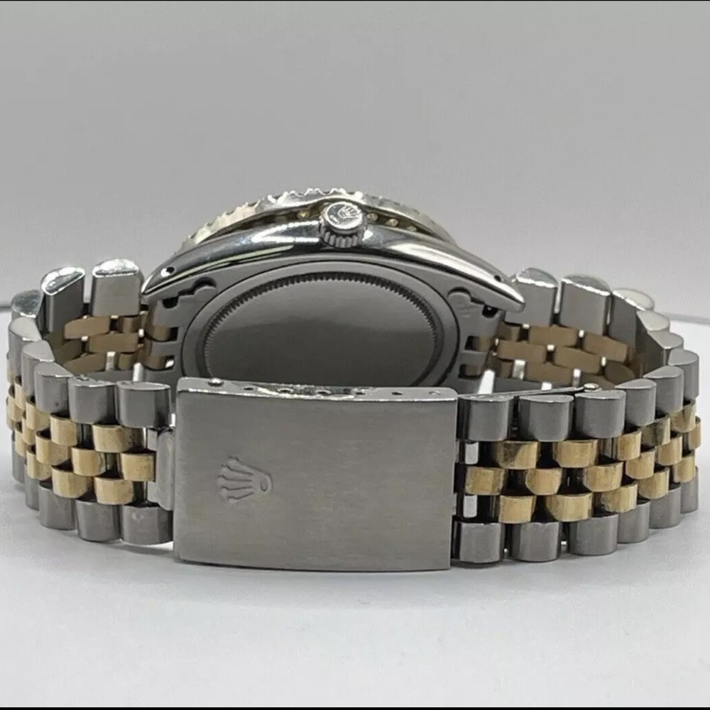 SOLD Rolex Oyster Perpetual Datejust Jubilee Two Tone Watch Red Diamond Dial - Picture 5 of 10